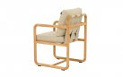 Fotel ogrodowy z drewna teak z poduszką All Weather jasny beż – kolekcja DOLCE