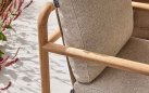 Fotel ogrodowy z drewna teak z poduszką All Weather jasny beż – kolekcja DOLCE