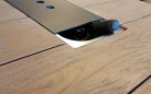 Zestaw barowy ogrodowy MILOU czarny aluminiowy / technorattan / drewno teak dla 4 osób 