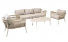 LINDO zestaw ogrodowy wypoczynkowy – sofa 3‑osobowa, fotele, stolik, aluminium beżowyWN / OHIO Stoli