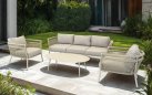 LINDO zestaw ogrodowy wypoczynkowy – sofa 3‑osobowa, fotele, stolik, aluminium beżowyWN / OHIO Stoli