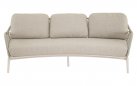 Sofa ogrodowa MARSELILLE 3-osobowa beżowa z liną i elementami teak widok od przudu