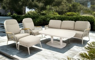 Zestaw wypoczynkowy ogrodowy z kolekcji Marseille jasnobeżowy 