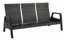 Sofa ogrodowa TREVISO 3-osobowa aluminowa pochylane oparcia technorattan Antracyt