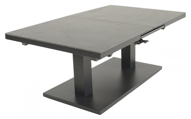 Stół ogrodowy rozkładany GENEVA 140/180x85 podnoszony blat aluminiowy blat kamień spiekany