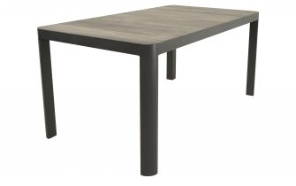 CASTILLA 160×90 Stół ogrodowy prostokątny aluminium antracyt blat ceramiczny beżowy