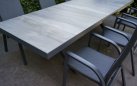 Rozkładany stół aluminiowy CASTILLA 204-264 ciemnoszary z blatem ceramicznym, beżowym