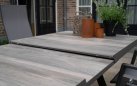Rozkładany stół aluminiowy CASTILLA 204-264 taupe z blatem ceramicznym, beżowym