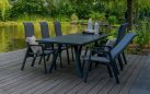 FLARE Krzesło ogrodowe pochylane oparcie aluminium antracyt tapicerowane