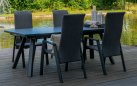 FLARE Krzesło ogrodowe pochylane oparcie aluminium antracyt tapicerowane