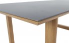 ESPINAR Stół ogrodowy 200×90 prostokątny aluminium woodlook blat kamień spiekany