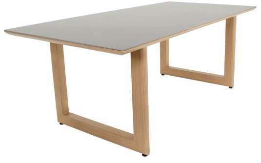 ESPINAR Stół ogrodowy 200×90 prostokątny aluminium woodlook blat kamień spiekany ESPINAR Stół ogrodowy 200×90 prostokątny aluminium woodlook blat kamień spiekany