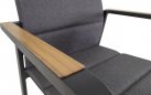 Aluminiowe krzesło ogrodowe z podłokietnikami woodlook oraz poduszką SORAPA