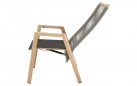 ACARI krzesło ogrodowe wysokie pochylone oparcie aluminium woodlook tekstylina poduszki olefin