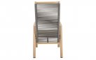 ACARI krzesło ogrodowe wysokie pochylone oparcie aluminium woodlook tekstylina poduszki olefin