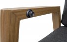 ACARI krzesło ogrodowe wysokie pochylone oparcie aluminium woodlook tekstylina poduszki olefin