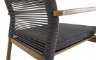 ACARI krzesło ogrodowe wysokie pochylone oparcie aluminium woodlook tekstylina poduszki olefin