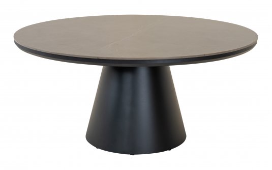 DAXX stół ogrodowy okrągły Ø120 aluminium antracyt blat kamień spiekany sinterstone