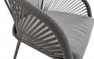 Beżowe krzesło ogrodowe HIRADO aluminium grafitowe lina polipropylenowa 