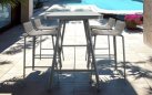 MILAZZO Stół barowy 150×75 aluminium antracyt blat HPL szary