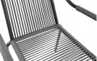 SHELO krzesło ogrodowe sztaplowane taras technorattan ciemnoszary aluminium czarne
