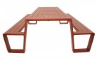 Zestaw piknikowy ogrodowy ESTILO z aluminium  w kolorze czerwonym