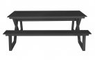 Stół ogrodowy piknikowy z ławami DARBY aluminium antracyt 180×74×145 cm