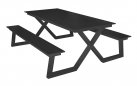 Stół ogrodowy piknikowy z ławami DARBY aluminium antracyt 180×74×145 cm