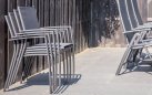 Krzesło ogrodowe sztaplowane PREGO tekstylina czarna aluminium antracyt 