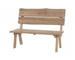 Ławka ogrodowa BOOMS teak rustykalna 2‑osobowa 130×63×100 cm
