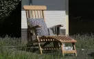 Fotel ogrodowy LOUNG teak klasy C z podnóżkiem 148×60×90 cm