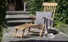 Fotel ogrodowy LOUNG teak klasy C z podnóżkiem 148×60×90 cm