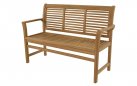 Ławka ogrodowa STRIPE teak 2‑osobowa 142 cm z podłokietnikami