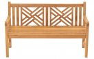 Ławka ogrodowa CROSS 150 z drewna tekowego z podłokietnikami.