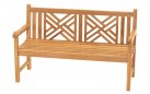 Ławka ogrodowa CROSS 150 z drewna tekowego z podłokietnikami.