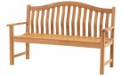 Ławka, ogrodowa, ergonomicznym kształcie ERGO i szerokości 158 cm z drewna tekowego