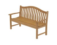Ławka, ogrodowa, ergonomicznym kształcie ERGO i szerokości 158 cm z drewna tekowego