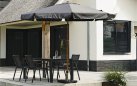 Parasol ogrodowy średnicy 3 m z nogą centralną o wyglądzie drewna za aluminium