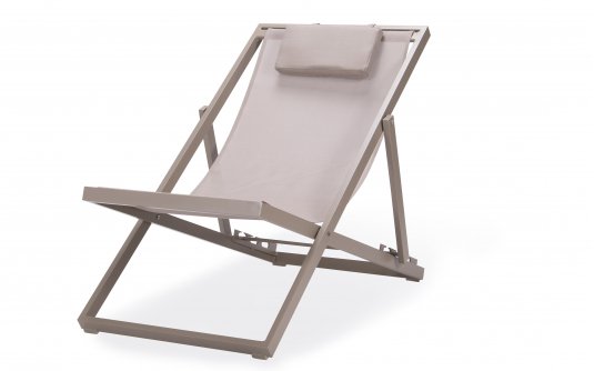 Składany leżak plażowy aluminiowy GILI kolor Taupe Składany leżak plażowy aluminiowy GILI kolor Taupe
