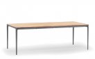 Aluminiowy stół ogrodowy BAHAMAS z blatem z drewna teak w kolorze podstawy antracyt
