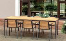 Aluminiowy stół ogrodowy BAHAMAS z blatem z drewna teak w kolorze podstawy antracyt