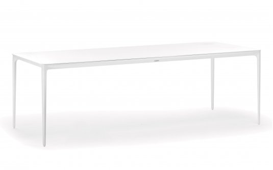 Biały stół ogrodowy 220 x 100 cm w całości wykonany z aluminium bahamas