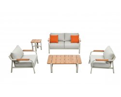 Szarobeżowy zestaw ogrodowy aluminiowy wypoczynkowy sofa 2os.VISCONTI Higoldst line.