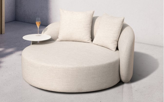 Leżanka ogrodowa w jasnobeżowa COSY Daybed Olefin