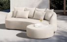 Trzyosobowa sofa ogrodowa tapicerowana jasnobeżowa luksusowa COSY