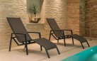 Profilowany leżak aluminiowy ogrodowy CANCUN z siedziskiem z tekstylny
