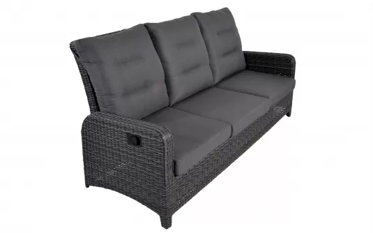 Sofa ogrodowa trzyosobowa z technorattanu z pochylanymi oparciami SOHO