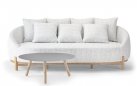 Tapicerowana sofa wypoczynkowy ogrodowa z popielatobeżową tapicerka MOON
