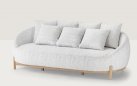 Tapicerowana sofa wypoczynkowy ogrodowa z popielatobeżową tapicerka MOON