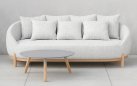Tapicerowana sofa wypoczynkowy ogrodowa z popielatobeżową tapicerka MOON